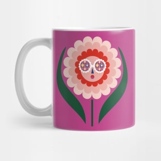 Cute summer colorful  flower with sunglasses floral pattern beach vacation Mug